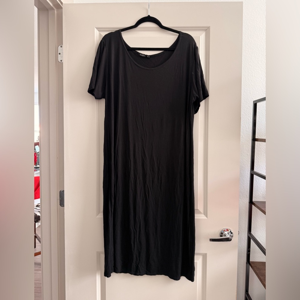 Boohoo Black T-Shirt Maxi Dress